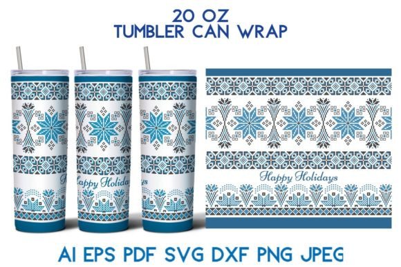 20 Oz Tumbler Christmas Embroidery SVG for Graphics and Tumbler Wraps