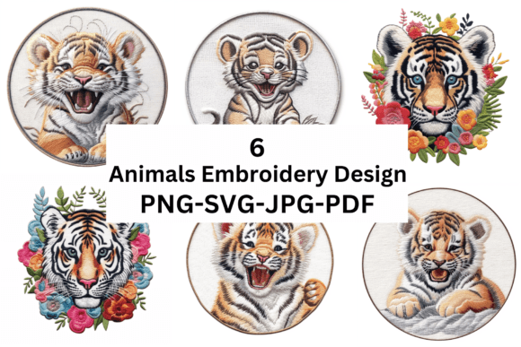 Animals Embroidery for Graphics and Illustrations