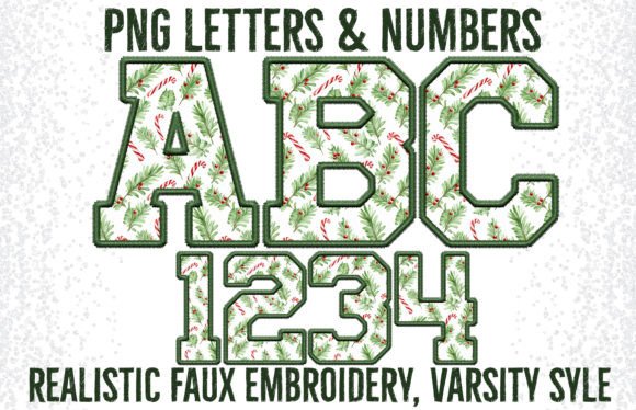 Candy Cane Faux Embroidery Alpha Set: A Graphics Gem for Crafts