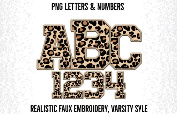 Cheetah Faux Embroidery Sport Letters: A Graphics Gem for Crafts