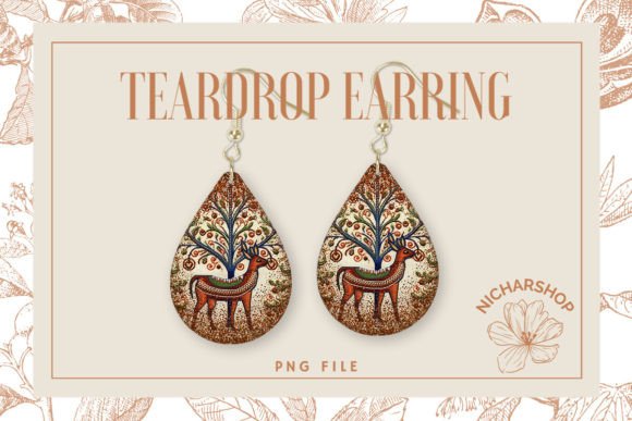Christmas Deer Embroidery Teardrop2: A Festive Graphics Gem