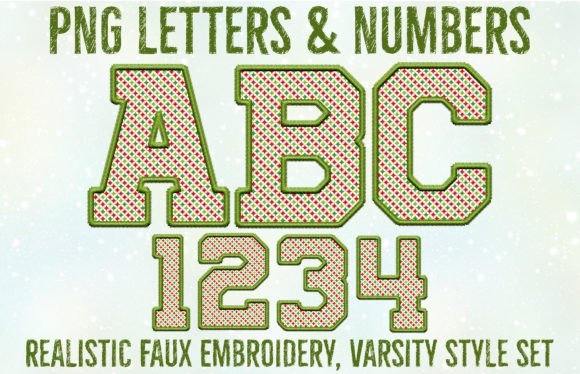 Christmas Faux Embroidery Alpha Set for Creative Crafts