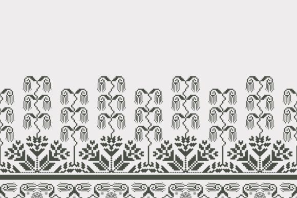 Ethnic Floral Embroidery Border: A Versatile Graphic Pattern