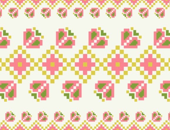Exploring Embroidery Floral Colorful Pattern