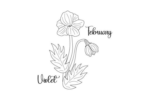 February Violet Line Art: An Embroidery Design Review