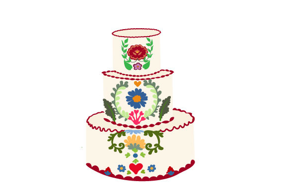 Mexican Embroidery Cake, Three Layer: A Festive Design