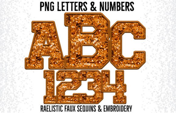 Orange Faux Sequins Embroidery Letters: A Bold Graphics Choice for Crafts