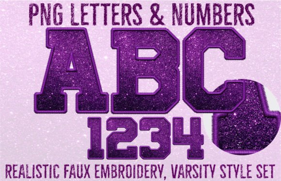 Purple Faux Glitter and Embroidery Alpha: A Sparkling Graphics Asset for Crafts