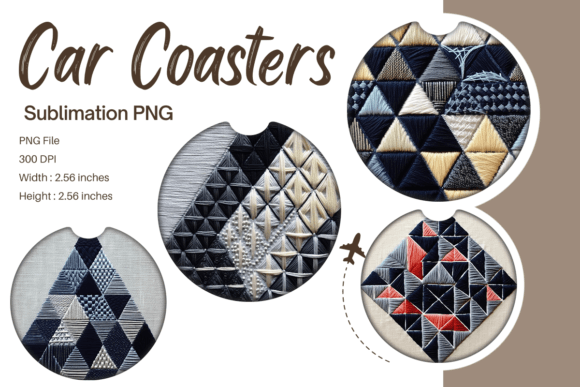 Quilt Embroidery Car Coaster Sublimation for Graphics