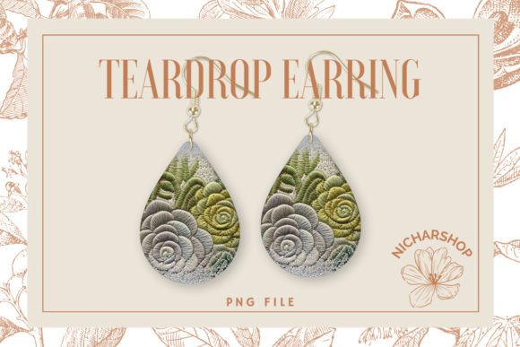 Succulent Embroidery Teardrop Earring Review