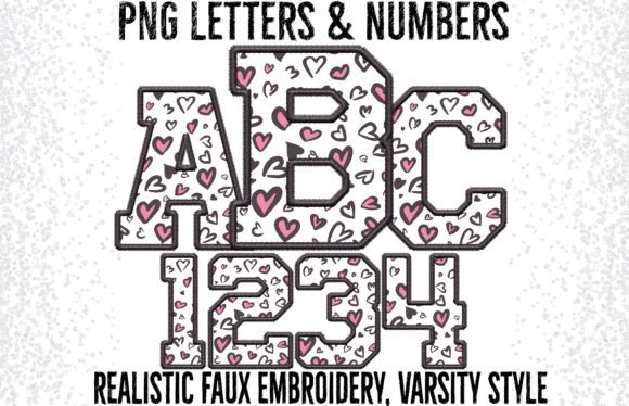 Valentine Faux Embroidery Alpha Set: A Must for Graphics and Crafts